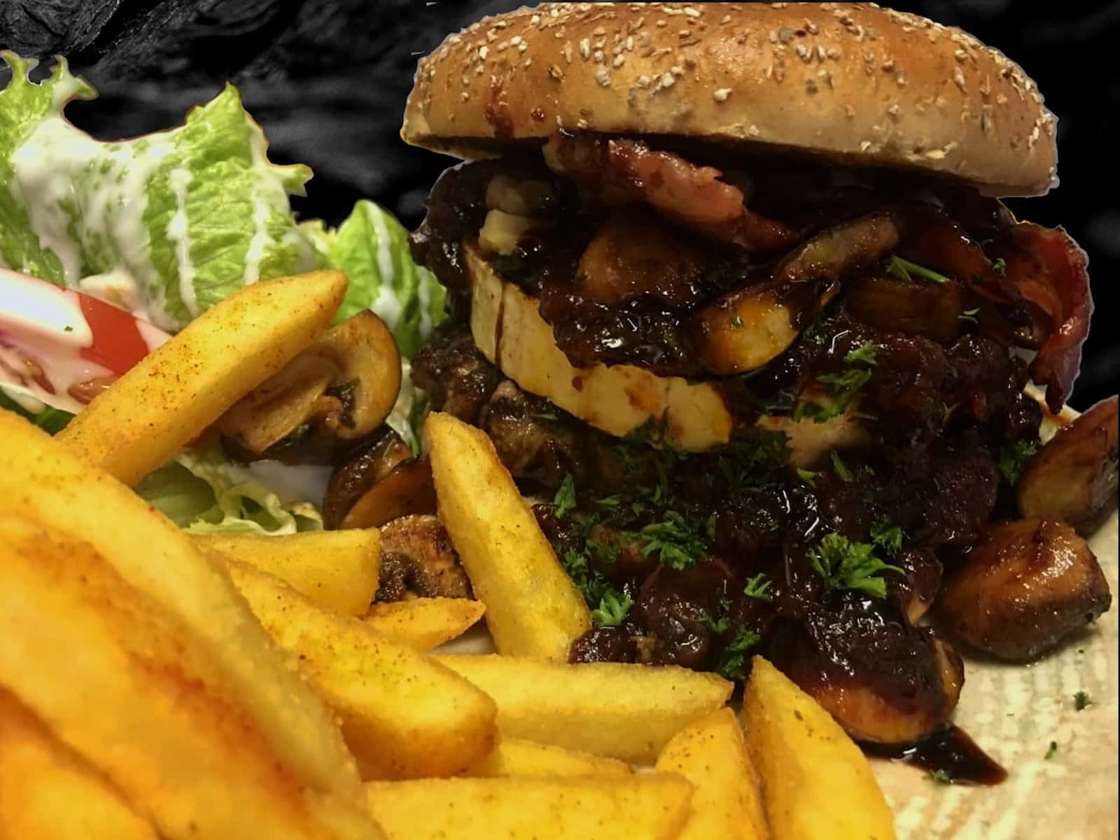 Burger mit Ziegenkäse