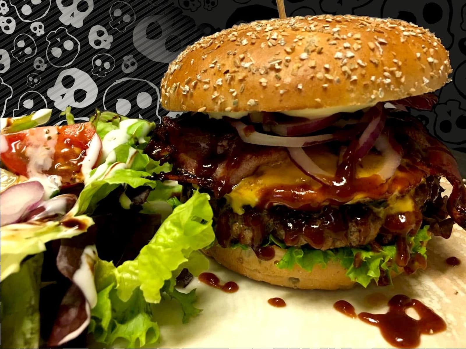 El Paso Burger mit Bacon und Spiegelei