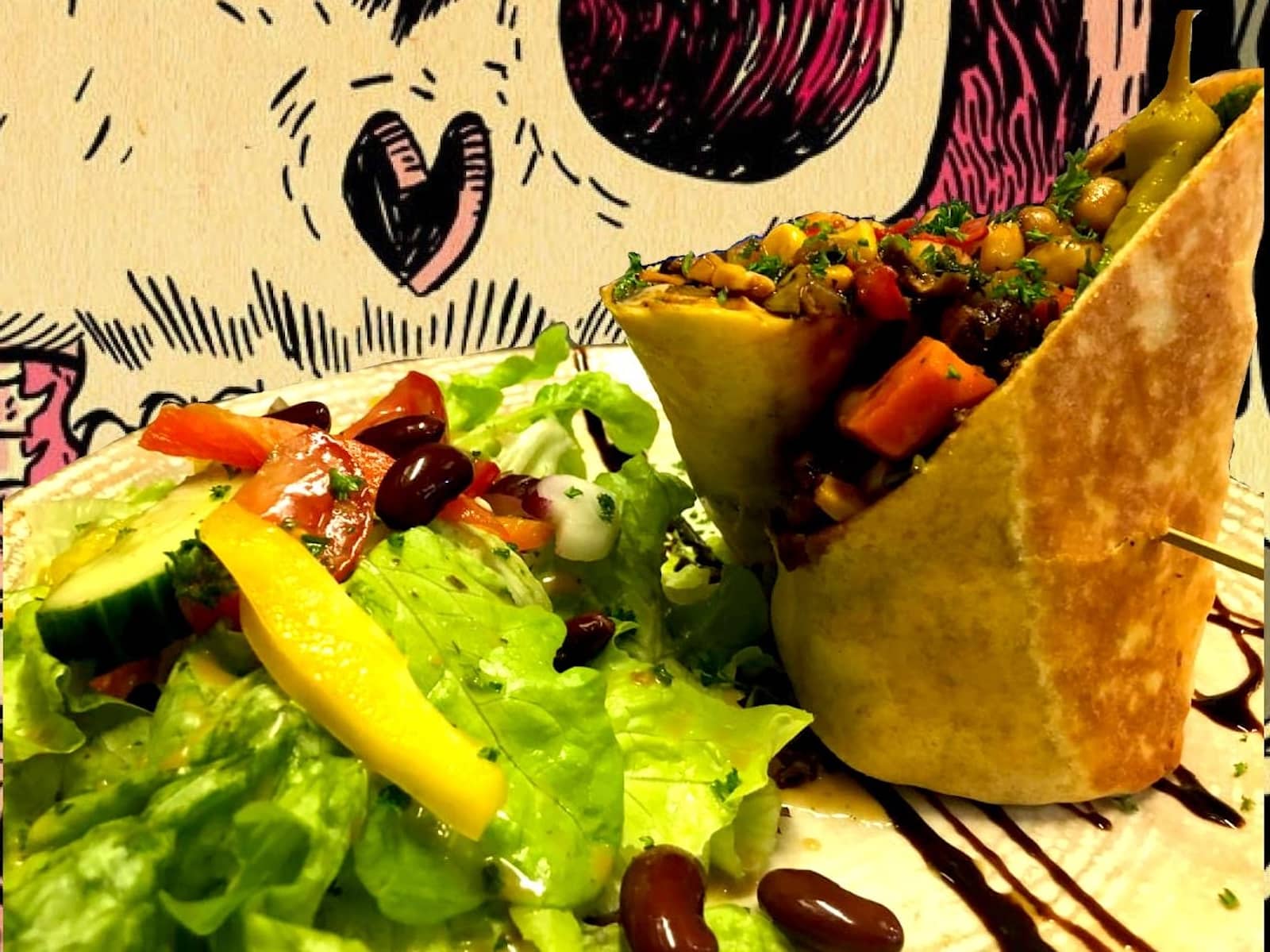 Wrap mit Grillgemüse und Schafskäse
